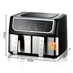 product_image_name-RAF-5.OL + 5.0L Dua 10L Airfryer Machine With 2 Baskets- Color Black-2