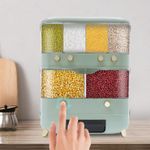 product_image_name-Generic-Olpad Rice Dispenser Grain Dispenser 2 Layers Rice Container Kitchen Food Organizer with 4 Small Grids&2 Large Grid for Home Kitchen,Rice Beans Grains Holder(2 Layers rice dispenser - Multicolor-4