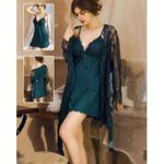 product_image_name-Generic Xim-Charming Ladies Night Dress -Green, Pink-1