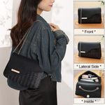 product_image_name-STY-Women Chain Bags Small Woven Cross-body Bag Sling Bag - Black-3