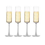 product_image_name-Generic-White Edge Champagne Flutes – Set of 6, Flat Bottom Wine Glasses, Prosecco Glasses, Elegant Drinkware-1