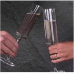 product_image_name-Generic-White Edge Champagne Flutes – Set of 6, Flat Bottom Wine Glasses, Prosecco Glasses, Elegant Drinkware-3