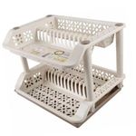 product_image_name-Generic-2 Tier kitchen Plastic Dish Draining Drying Storage rack tray,Cream.-1