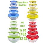 product_image_name-Generic-5 Pcs Glass Bowl Set With Plastic Lids-5