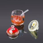 product_image_name-Generic-2 Pcs Acrylic Seasoning Box Clear Seasoning Rack Spice Pots & Storage Container Condiment Jars with Cover, Spoon and Tray for Spice, Salt, Coffee, Tea (Egg Shape)- Clear-5