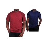 Emmanuel Ahimbisibwe Pack Of Two Polo T-shirts For Men - Maroon, Navy Blue