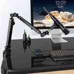 product_image_name-Generic-DMS-01 LANPARTE Professional Microphone Boom Arm Stand, Adjustable 3-Section Holder, Heavy Duty Clip-On Design, Black(Without Mic) -5