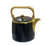 product_image_name-Generic-1 Litre Round Ceramic Non-Stick Stovetop Teapot Kettle With Wooden Handle - Black-1
