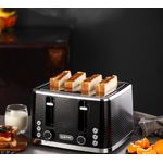 product_image_name-Geepas-4 Slice Bread Toaster-Adjustable 7-Browning Control 4 Slice Pop-Up Toaster with Removable Crumb Collection Tray & Reheat Perfect-Black-4