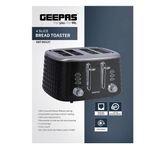 product_image_name-Geepas-4 Slice Bread Toaster-Adjustable 7-Browning Control 4 Slice Pop-Up Toaster with Removable Crumb Collection Tray & Reheat Perfect-Black-7