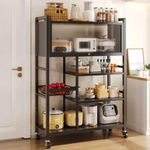 product_image_name-Generic-Modern Multi-Tier Kitchen Storage Rack with Rolling Casters - Multicolor-3