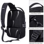 product_image_name-Generic-Anti Theft Bag for Men Women, Sling Bag, Man Bags for Men Cross Body, Casual One Shoulder Backpack with USB Charging Port for Travel, Hiking, Commute -Black-6