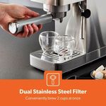 product_image_name-Geepas-Espresso & Cappuccino Coffee Machine with Milk Frother, 15 Bar Pressure 1.4L Water Tank Capacity, Thermo Block Heating & Pre-Brew Detachable Drip Tray 1450W- Silver -3