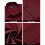 product_image_name-Fashion-Alimens & Gentle Shirts Mens Dress Shirts Stretch Short Sleeve Formal Business Wedding Button Down Shirt Wrinkle Free (Red)-4