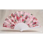 Stay cool with grace. This beautifully crafted folding fan features a delicate rose garden print on a soft pink backdrop, paired with a sturdy, clean white frame. Whether you’re attending a summer