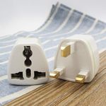 product_image_name-Generic-1 Piece Of UK Plug Adapter 3 Pin Universal Adapter Travel Adapter China Converter EU Socket To UK Plug- White-6