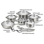 product_image_name-Generic-15 Pieces Of Stainless Steel Saucepans Pots Cookware Set -Silver-3