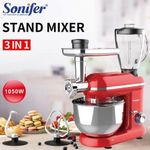 product_image_name-Sonifer-5.5L,6 Speed Stand Dough Mixer, 3ln1Meat Grinder,Blender,Red.-3