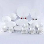 product_image_name-Generic-Elegant 40-Piece Opal Glassware Dinner Set with Metallic Rim-2