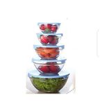 product_image_name-Generic-5Pcs Glass Bowl Set Clear- blue- Color May Vary-1