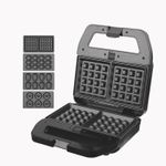 product_image_name-Dsp-4 in 1 Waffle Maker Sandwich Nuts Donuts Shells Maker Machine Barbecue Electric Baking Pan With Thermostat 800W- Multicolor-1