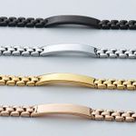 product_image_name-Generix- Gold plated stainless steel waterproof Black lucky clover bangle bracelet for women-2