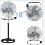 product_image_name-Generic-18" Inch Stand/Table 3 in1 Fan Design Oscillating & Adjustable Electric Type - Silver, Black-1