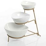 product_image_name-Generic-3 Tier Serving Bowls, DishesWith Gold Stand, Appetizers Party Server Set, White.-3