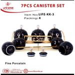 product_image_name-Life Smile-7 Piece Ceramic Sugar Bowl Coffee Tea Canister Storage Containers - White.-8