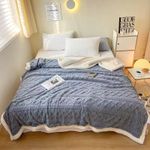 product_image_name-Generic-Soft-Cozy Velvet Blanket/Duvet (5*6) - Blue. -3