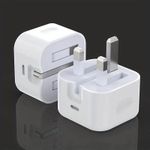 product_image_name-Generic-25W iPhone USB-C PD Power Adapter Charger 3 Pin (UK Pin) Foldable Travel Adapter - White -4