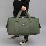 product_image_name-Genetic-Large Capacity Green Canvas Travel Duffel Bag with Zipper Closure and Web Handle. Multcolour-1
