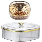 product_image_name-Generic-5 Compartments Snack Serving Tray Appetizer Transparent Plate with Lid Sealing Moisture-Proof Food Storage Organizer Container For Dried Fruits Nuts Candies Sweet Cookies Chocolates Mouth Freshener Restaurant Candy Box For Dining Table - Multicolor-3