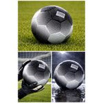 High-Quality Single Neon and White Hexagonal Patterned Soccer Ball Isolated on White Studio Background