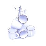 6 Piece Cream Coffee Tea Mugs Cups- Cream