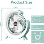 product_image_name-Original-USB Desk Fan, 3 Speeds Portable Fan With 7 Colors Gradual Changing, 20db Low Noise And 180° Rotation Adjustable, Rechargeable Small Fan For Home Office Computer Desk-4