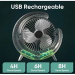 product_image_name-Original-USB Desk Fan, 3 Speeds Portable Fan With 7 Colors Gradual Changing, 20db Low Noise And 180° Rotation Adjustable, Rechargeable Small Fan For Home Office Computer Desk-5