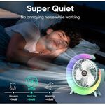 product_image_name-Original-USB Desk Fan, 3 Speeds Portable Fan With 7 Colors Gradual Changing, 20db Low Noise And 180° Rotation Adjustable, Rechargeable Small Fan For Home Office Computer Desk-7