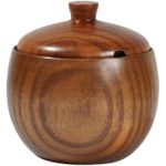 Wooden Spice Jar/ Sugar Bowl/ Condiment Pot-brown