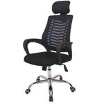 Strong office chair mesh with headrest and strong hard plastic armrests