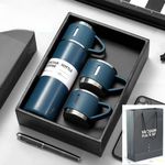 500ml Elegance 3 in 1 Stainless Steel Thermos With Cups -multicolors