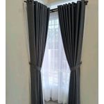 4 Metres (2pcs) A pair of Grey metallic for a patio sliding door and window Curtains 