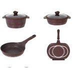 product_image_name-Rockland-22 Pieces Of Granite Aluminium Non Stick Casserole Pot Bowl Deep Fry Pan Cookware Tool Saucepans -2