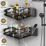 product_image_name-Generic-2-Pack Stainless Steel Shower Caddy Organizer - Rustproof, Waterproof Solution with 2 Tiered Shelves, BPA-Free Buckets, Holder-2