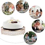 product_image_name-Generic-Set of 3 Crystal Wedding Cake Stands, 10/12/14 Inch Gold Round Rise Cake Display Stand, Metal Cupcake Stand Dessert Cookies Fruit Serving Tray for Birthday Baking Party Baby Showers Anniversary -Multicolor-4