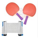 product_image_name-Generic-Portable Retractable Table Tennis Set Sports Portable Ping Pong Net, Retractable and Adjustable Length Table Tennis Net for Any Table, Table Tennis NetClamps to Any Table Optional Racket and Ball Set- Multicolor-2