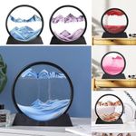 1piece Sandscape Moving Sand Art Picture Round/Square Moving Hourglass 3D Display Decor