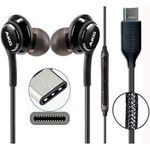 product_image_name-Original-Samsung AKG USB-C Headphones Wired Type C Earbud Stereo In-Ear Headsets With in-line Remote & Microphone Black Earphones-2