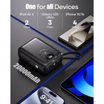 product_image_name-Generic-Built-in Cable 20000mAh Power Bank: 22.5W Fast Charging External Battery for Mobile Phone, USB C (Input & Output) Battery Pack, Portable Charger with 4 Outputs & 2 Inputs-black-6