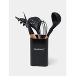 product_image_name-Generic-Cooking Utensils Set, Caliamary 8 PCS Silicone Kitchen Utensils Set with Holder Spoons Spatulas Tongs Whisk for Cooking, Non-Stick Heat Resistant Kitchen Tools and Gadgets with Wooden Handle- Multicolor-6